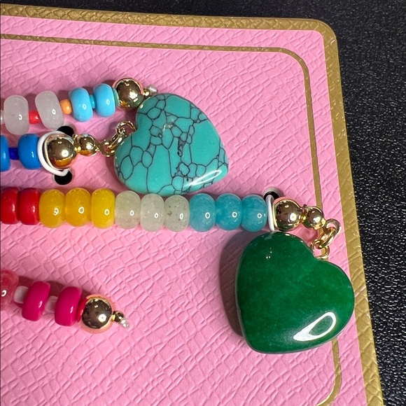 Piper K | Boho Turquoise Genuine Stones Heart Bag Charm - Picture 8 of 9